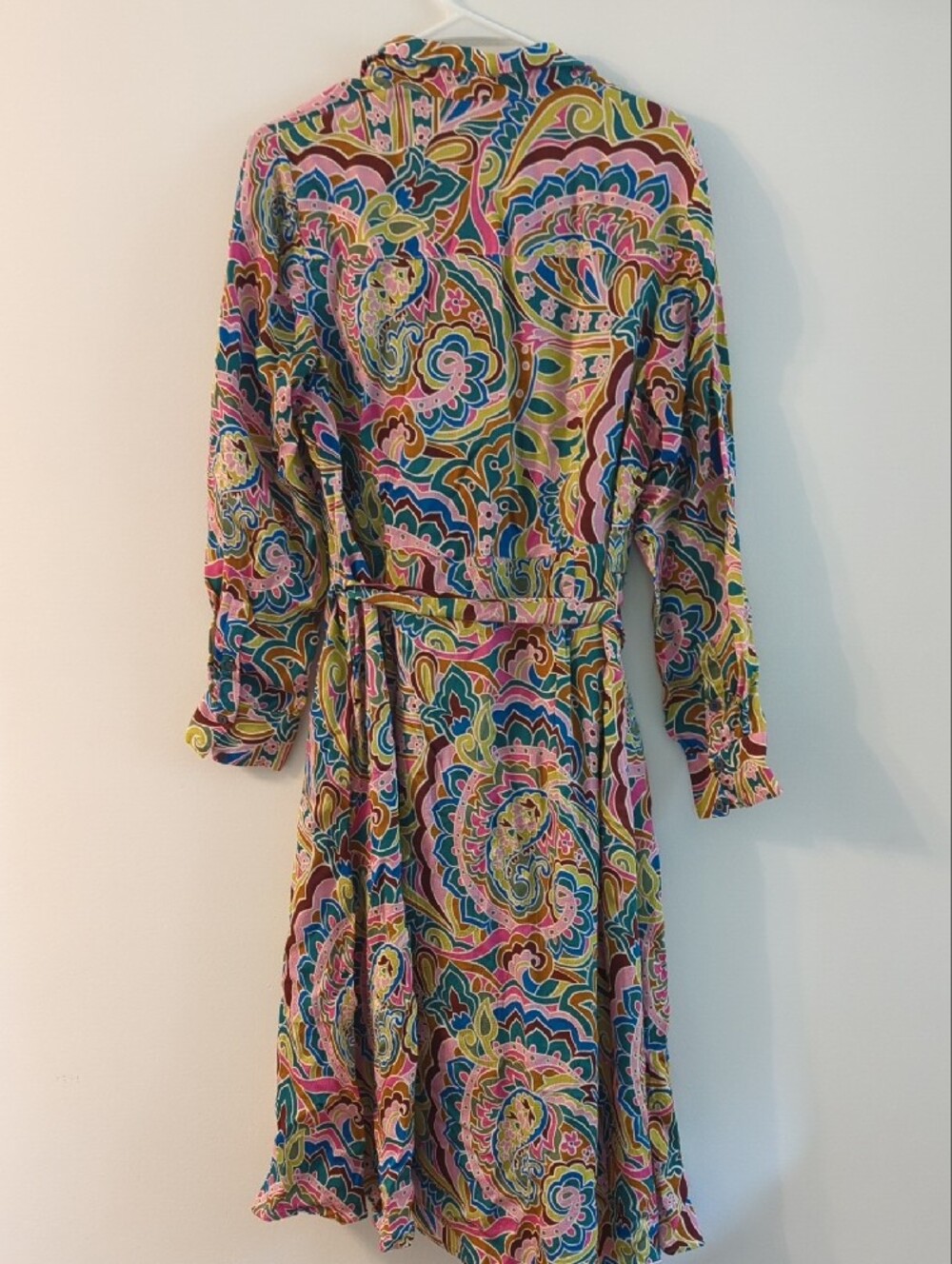 Boden Kate Satin Shirt Dress in Multicolor Paisley, US 16-18R - Picture 7 of 8